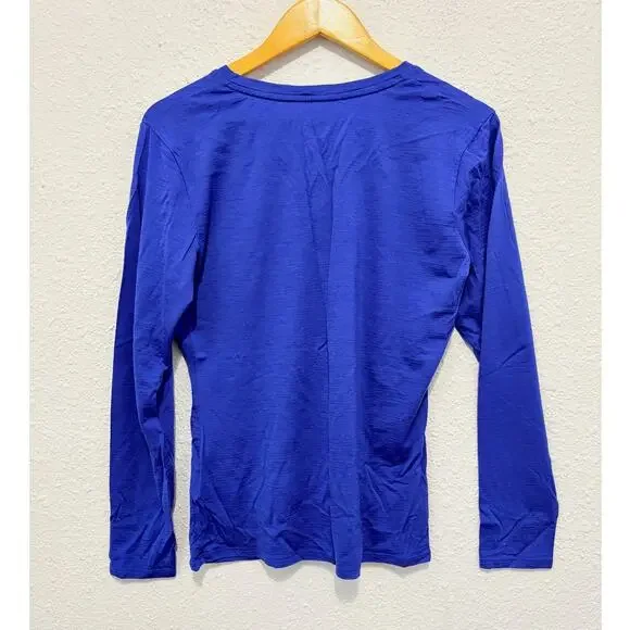 Segments Wool Base Layer Long Sleeve Shirt Lightweight Large Blue Gorpcore - Picture 2 of 3